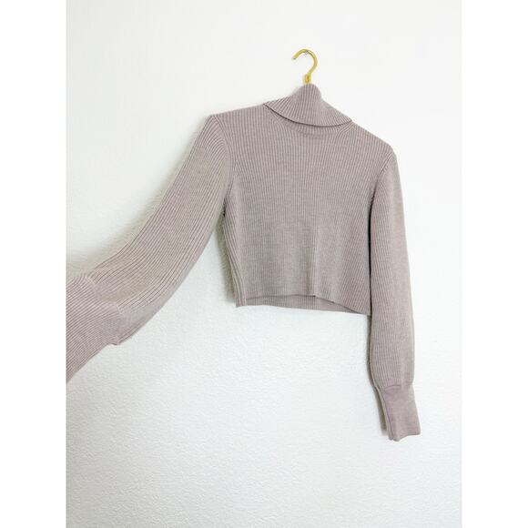 Aritzia Wilfred Rebecca Sweater Size Small Merino Wool Cropped Turtleneck Preppy - Picture 11 of 13